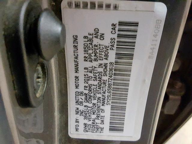 5Y2SL65887Z403618 - 2007 PONTIAC VIBE GRAY photo 10