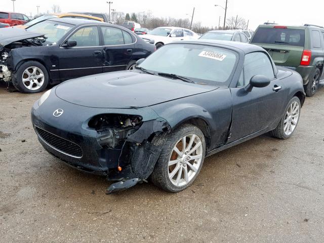 JM1NC26F580154719 - 2008 MAZDA MX-5 MIATA BLACK photo 2