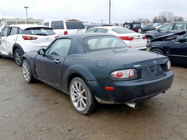 JM1NC26F580154719 - 2008 MAZDA MX-5 MIATA BLACK photo 3