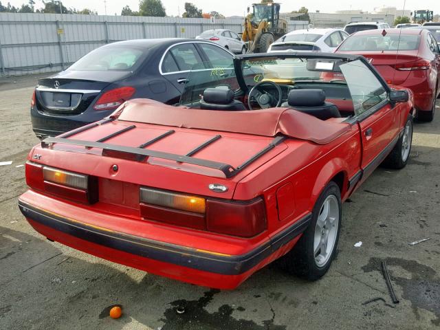 1FABP44A1KF171778 - 1989 FORD MUSTANG LX RED photo 4