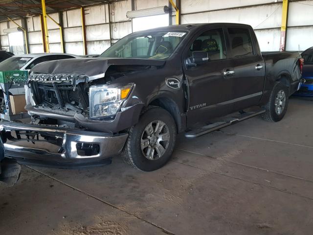 1N6AA1EK6HN553782 - 2017 NISSAN TITAN S BROWN photo 2