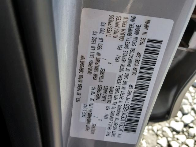 JM1DE1LY0E0174605 - 2014 MAZDA MAZDA2 TOU SILVER photo 10