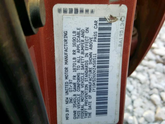 1Y1SK5260VZ458511 - 1997 GEO PRIZM BASE MAROON photo 10