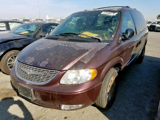 2C8GP64LX4R514806 - 2004 CHRYSLER TOWN & COU MAROON photo 2