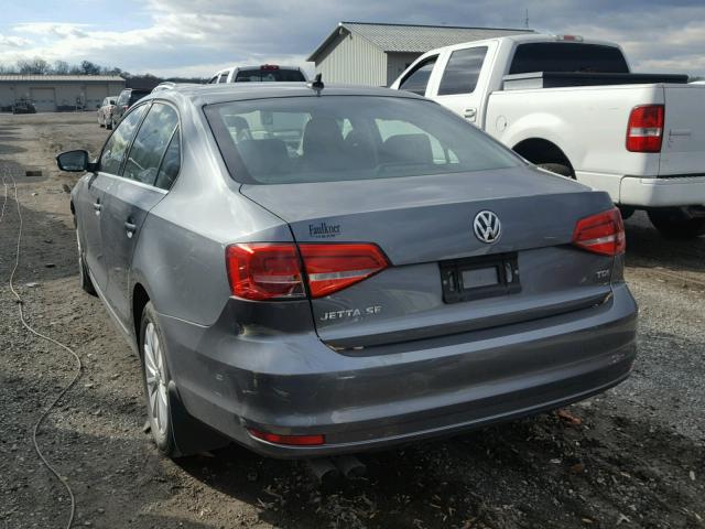 3VWLA7AJ8FM302200 - 2015 VOLKSWAGEN JETTA TDI CHARCOAL photo 3