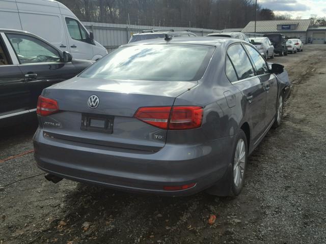 3VWLA7AJ8FM302200 - 2015 VOLKSWAGEN JETTA TDI CHARCOAL photo 4