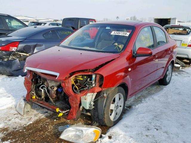 KL1TG56667B056161 - 2007 CHEVROLET AVEO LT RED photo 2