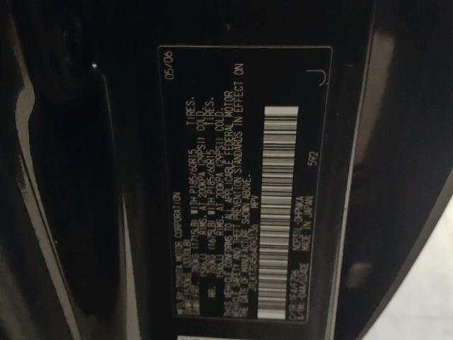 JTLKT324564093136 - 2006 TOYOTA SCION XB Қара фото 10