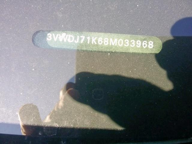 3VWDJ71K68M033968 - 2008 VOLKSWAGEN GLI შავი ფოტო 10