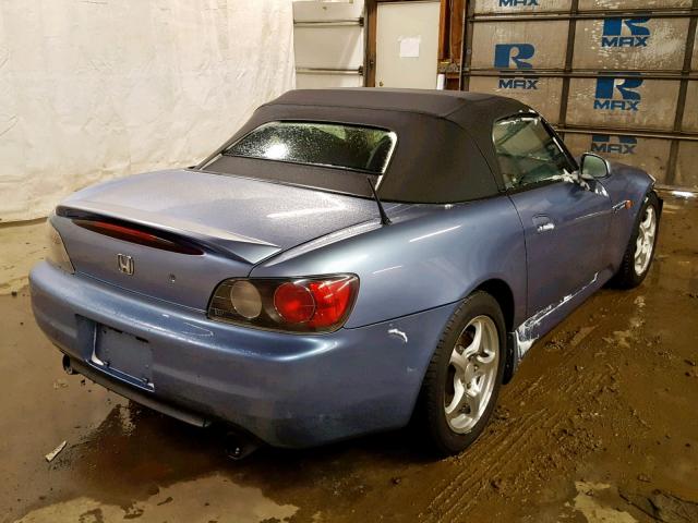 JHMAP11432T006074 - 2002 HONDA S2000 BLUE photo 4