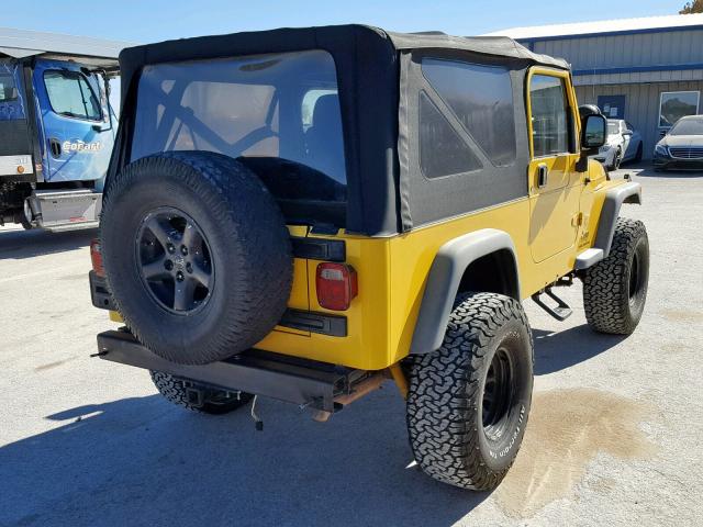 1J4FA44SX6P759484 - 2006 JEEP WRANGLER / YELLOW photo 4