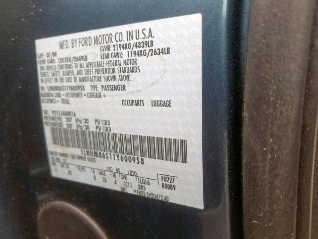 1LNHM86S11Y600958 - 2001 LINCOLN LS  照片 10