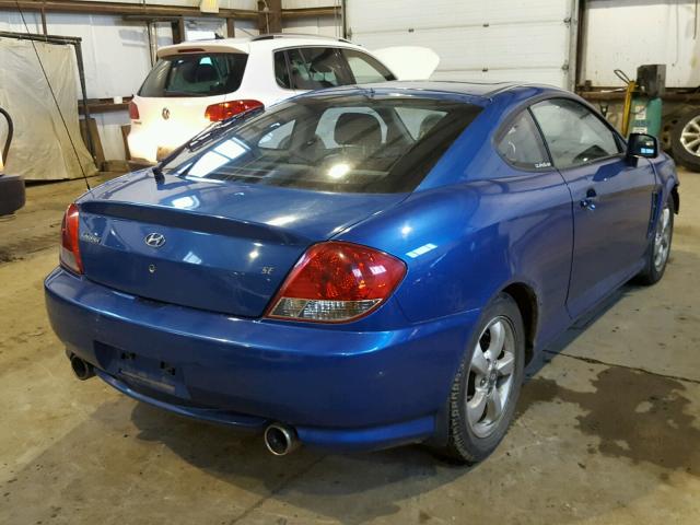 KMHHN65D46U228485 - 2006 HYUNDAI TIBURON SE BLUE photo 4