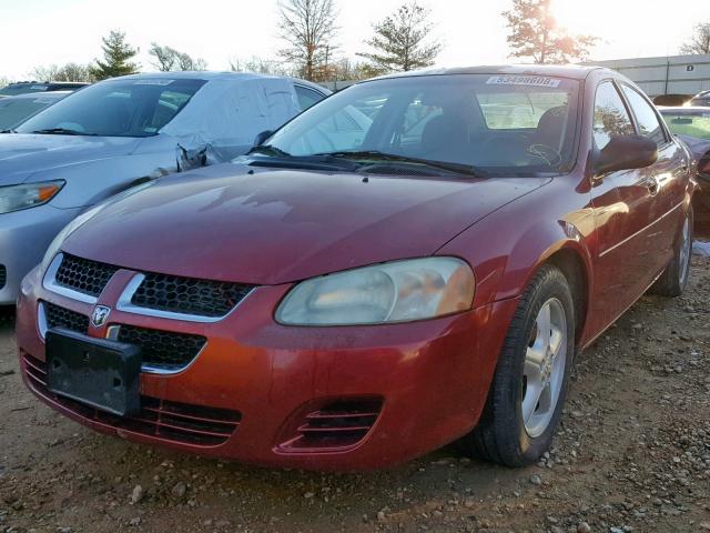 1B3EL46X44N348628 - 2004 DODGE STRATUS SX MAROON photo 2