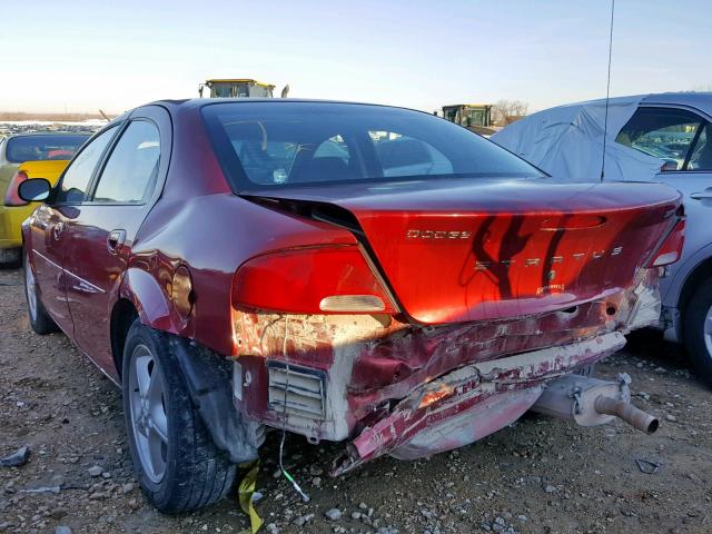 1B3EL46X44N348628 - 2004 DODGE STRATUS SX MAROON photo 3