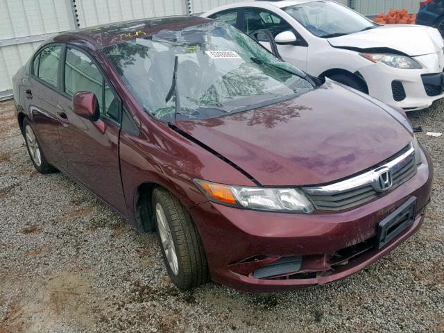 2HGFB2F85CH533315 - 2012 HONDA CIVIC EX BURGUNDY photo 1