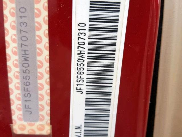 JF1SF6550WH707310 - 1998 SUBARU FORESTER S RED photo 10