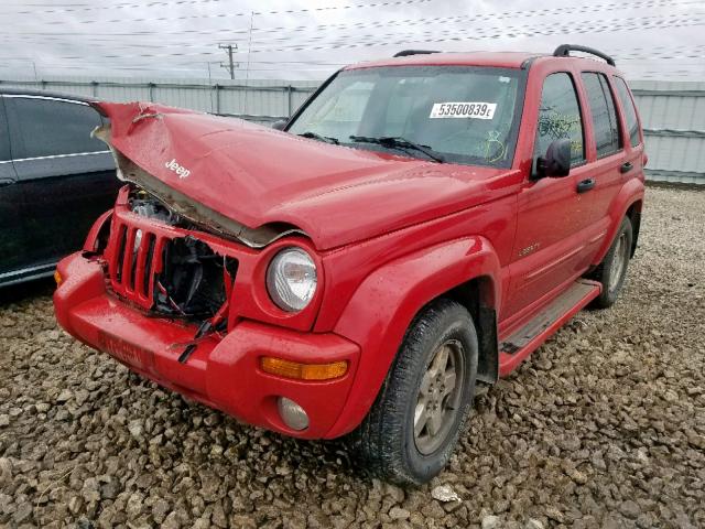 1J4GL58K04W190582 - 2004 JEEP LIBERTY LI RED photo 2