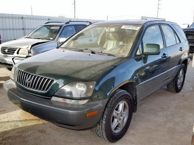 JT6HF10U6X0028400 - 1999 LEXUS RX 300 GREEN photo 2