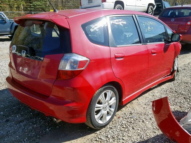 JHMGE88439S059727 - 2009 HONDA FIT SPORT RED photo 4