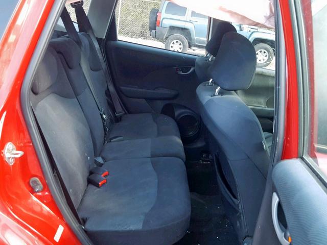 JHMGE88439S059727 - 2009 HONDA FIT SPORT RED photo 6