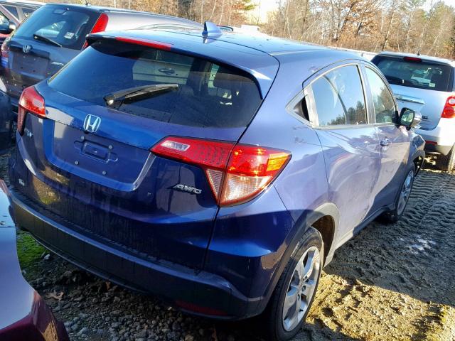 3CZRU6H58GM717746 - 2016 HONDA HR-V EX BLUE photo 4