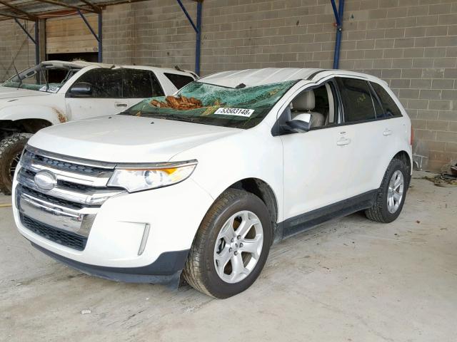 2FMDK3J97DBC18575 - 2013 FORD EDGE SEL WHITE photo 2