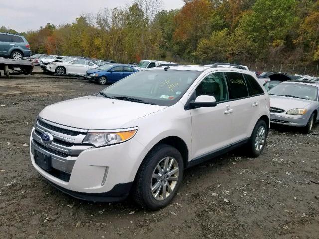 2FMDK4JC2DBA47073 - 2013 FORD EDGE SEL WHITE photo 2