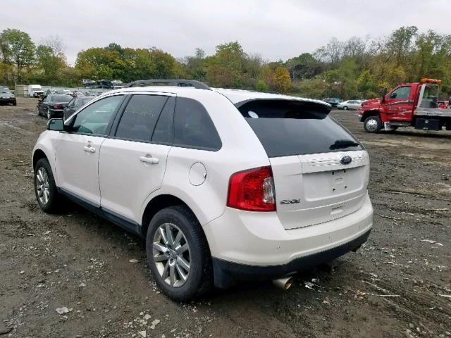 2FMDK4JC2DBA47073 - 2013 FORD EDGE SEL WHITE photo 3