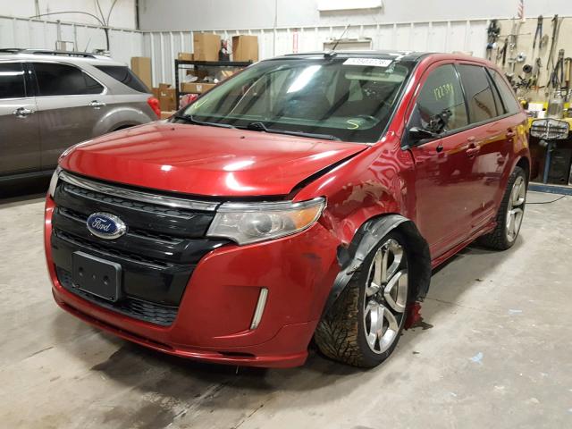 2FMDK3AK1BBA37956 - 2011 FORD EDGE SPORT RED photo 2