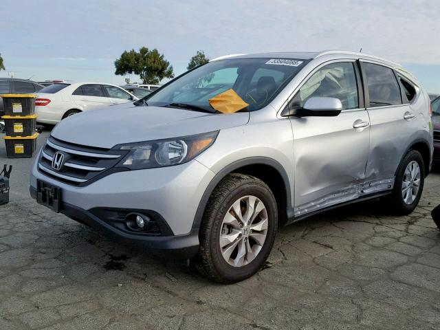 2HKRM4H70DH663193 - 2013 HONDA CR-V EXL SILVER photo 2