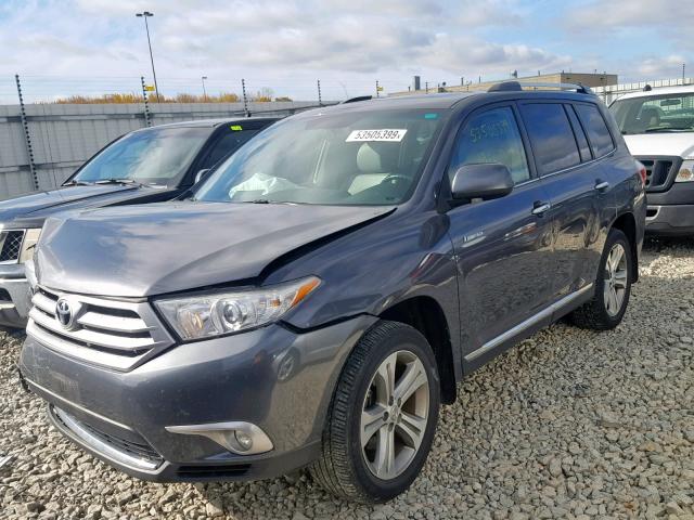 5TDDK3EH9BS051489 - 2011 TOYOTA HIGHLANDER GRAY photo 2