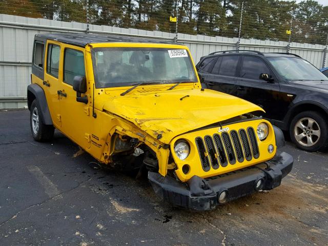 1C4BJWKG1FL652099 - 2015 JEEP WRANGLER U YELLOW photo 1