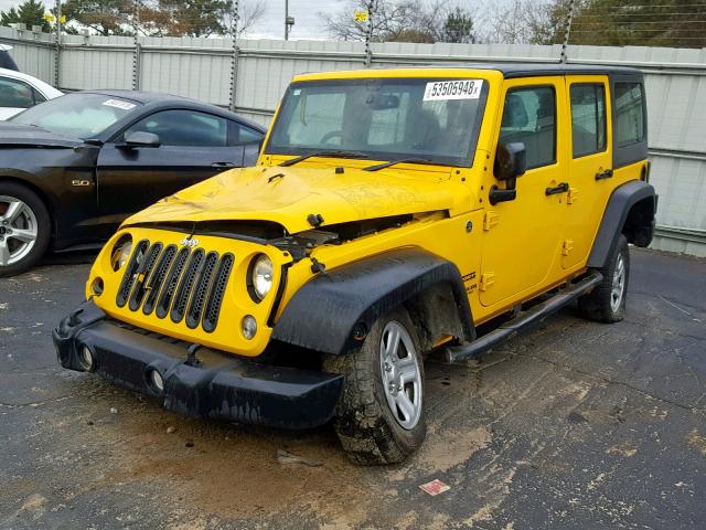 1C4BJWKG1FL652099 - 2015 JEEP WRANGLER U YELLOW photo 2