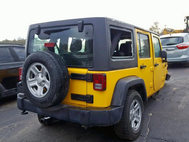 1C4BJWKG1FL652099 - 2015 JEEP WRANGLER U YELLOW photo 4