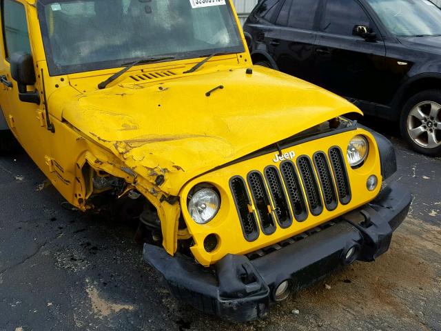 1C4BJWKG1FL652099 - 2015 JEEP WRANGLER U YELLOW photo 9