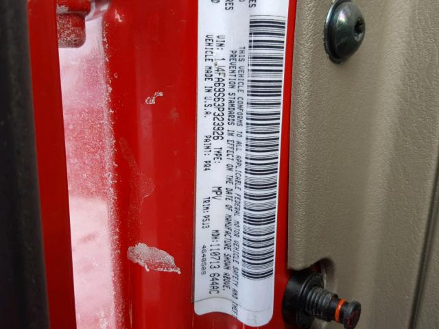 1J4FA69S63P323926 - 2003 JEEP WRANGLER / RED photo 10