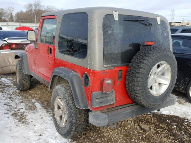 1J4FA69S63P323926 - 2003 JEEP WRANGLER / RED photo 3