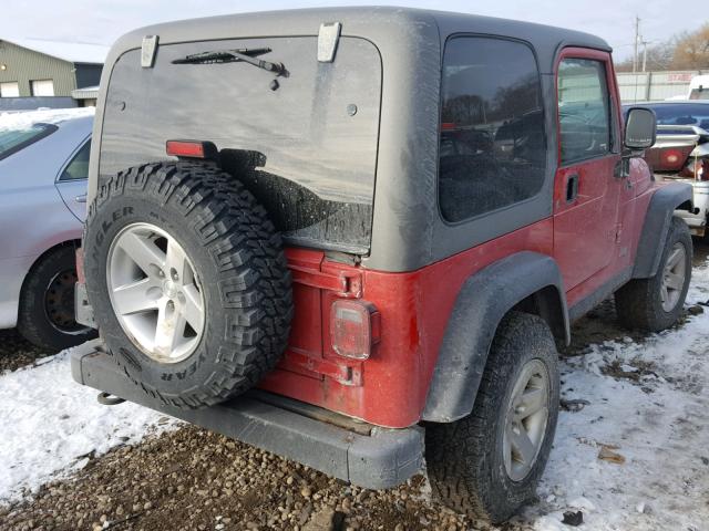 1J4FA69S63P323926 - 2003 JEEP WRANGLER / RED photo 4