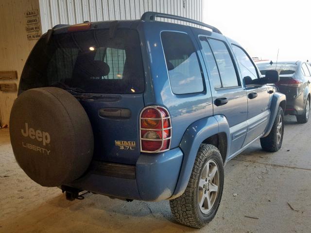 1J4GL58KX3W614963 - 2003 JEEP LIBERTY LI BLUE photo 4