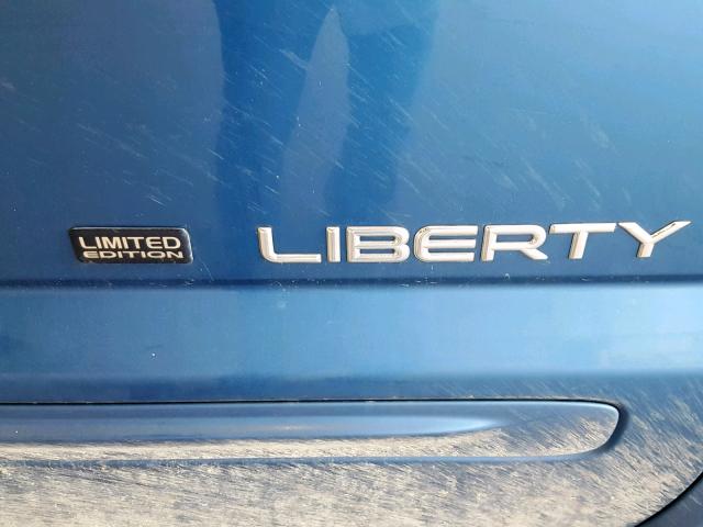 1J4GL58KX3W614963 - 2003 JEEP LIBERTY LI BLUE photo 9