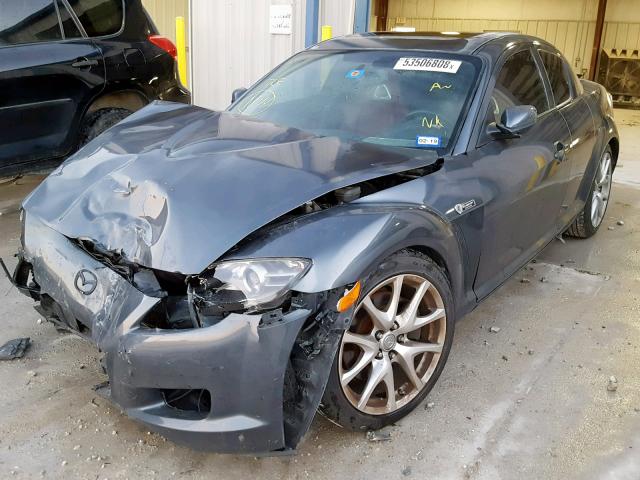 JM1FE173080215729 - 2008 MAZDA RX8 GRAY photo 2