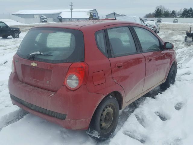 KL1TD6DE9BB203932 - 2011 CHEVROLET AVEO LS RED photo 4