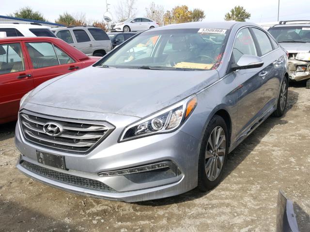 5NPE34AFXFH057874 - 2015 HYUNDAI SONATA SPO SILVER photo 2