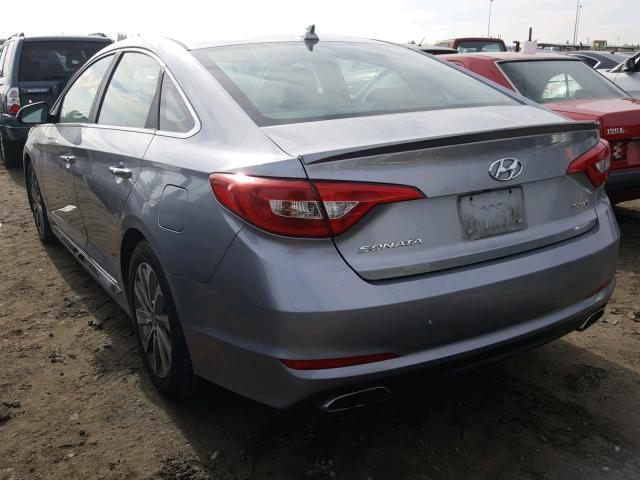 5NPE34AFXFH057874 - 2015 HYUNDAI SONATA SPO SILVER photo 3