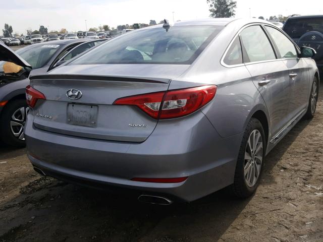 5NPE34AFXFH057874 - 2015 HYUNDAI SONATA SPO SILVER photo 4