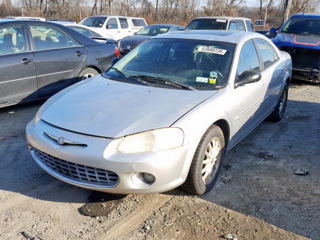 1C3EL56R52N351707 - 2002 CHRYSLER SEBRING LX SILVER photo 2