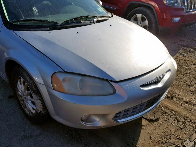 1C3EL56R52N351707 - 2002 CHRYSLER SEBRING LX SILVER photo 9