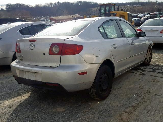 JM1BK12F861501828 - 2006 MAZDA 3 I SILVER photo 4