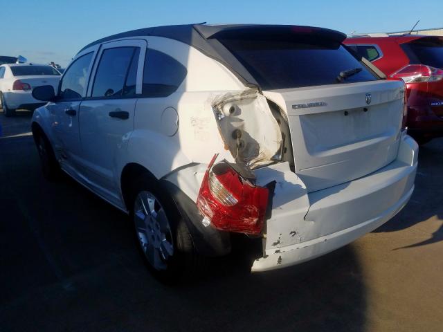 1B3HB48B17D403581 - 2007 DODGE CALIBER SX WHITE photo 3